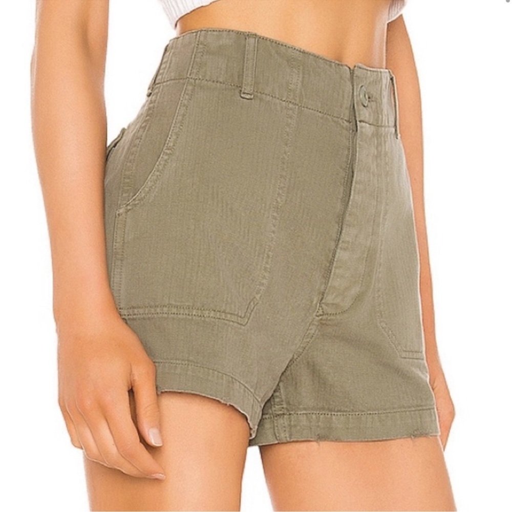 Re/Done High Waist Olive Green Shorts
